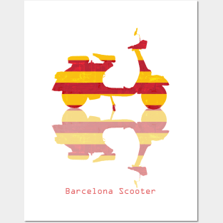 Barcelona Scooter Catalunya Colors Posters and Art